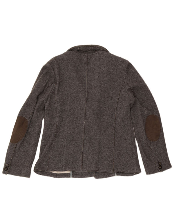 Marella Veste blazer en tricot double boutonnage pour femme UK 18 XL Laine grise