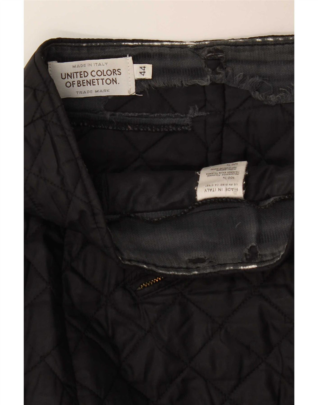 Benetton Mini-jupe matelassée IT 44 Medium W30 Noir Polyamide |