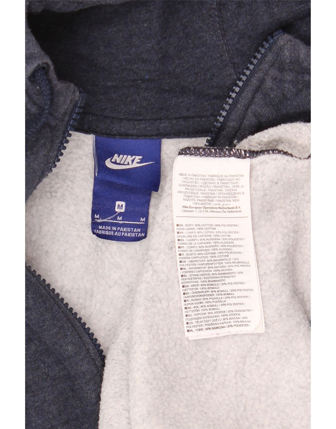 NIKE Pull à capuche zippé pour homme en coton bleu marine moyen