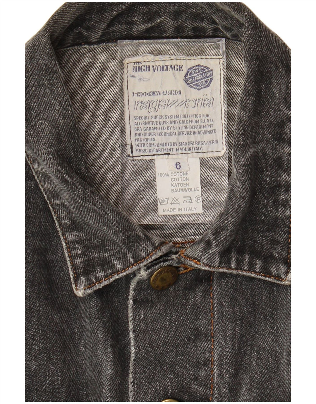 VINTAGE Veste en jean homme UK 38 Coton gris moyen