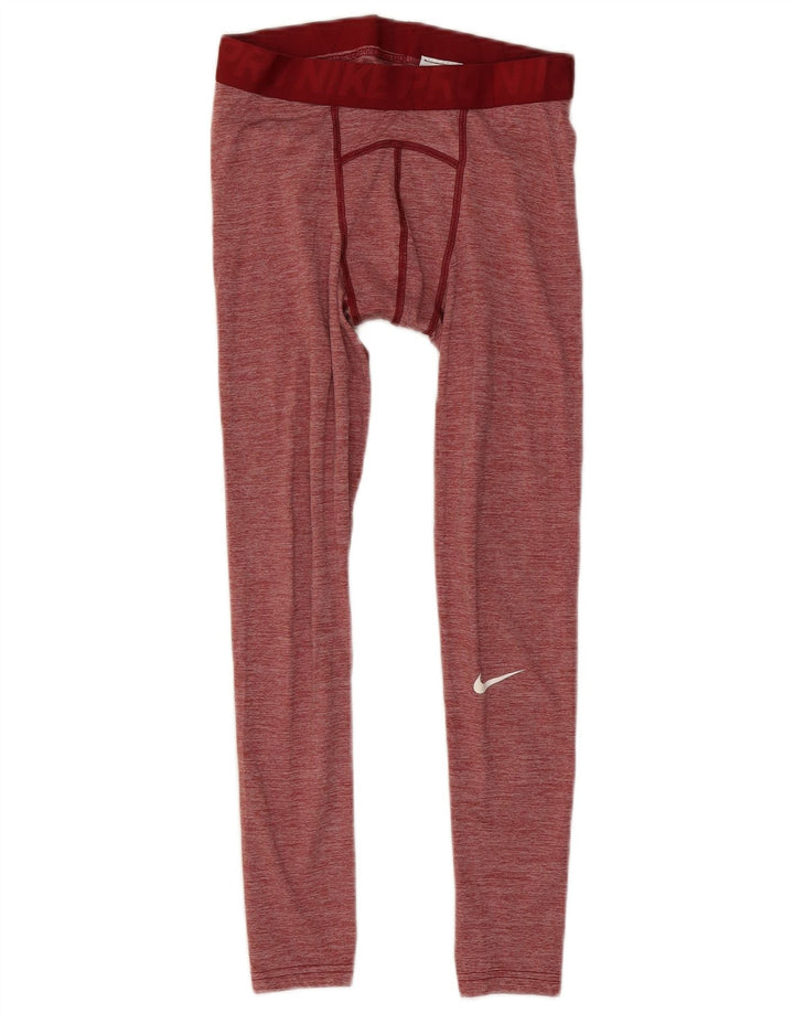 Nike Legging court Dri Fit pour homme en polyester moucheté rouge moyen