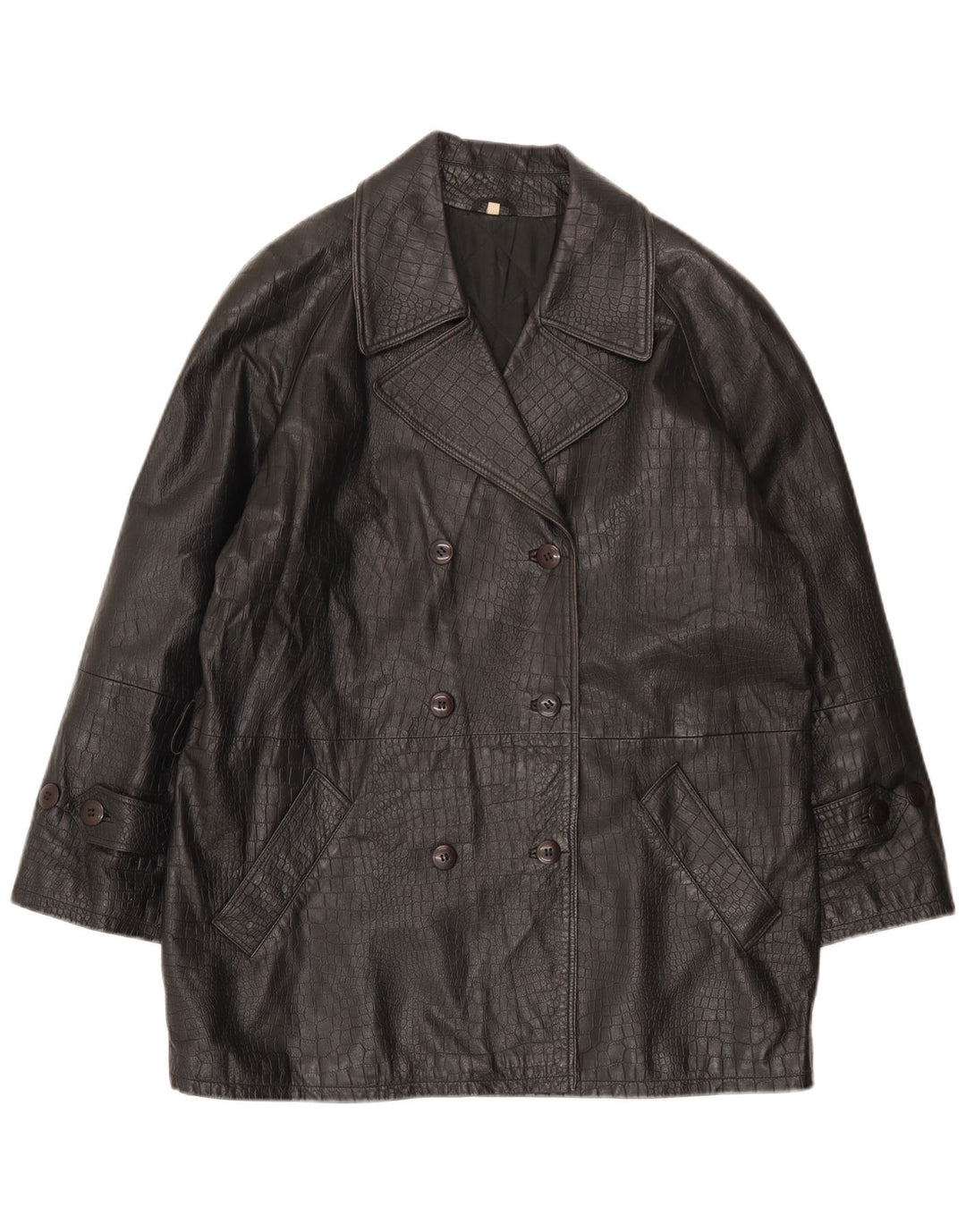 Conbipel Manteau Croisé Femme IT 40 Petit Imprimé Animal Noir