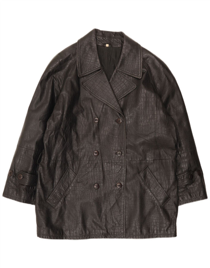 Conbipel Manteau Croisé Femme IT 40 Petit Imprimé Animal Noir