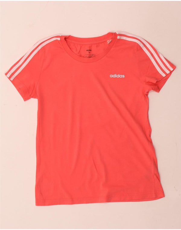 Adidas T-Shirt Femme Top UK 12/14 Coton Rouge Moyen