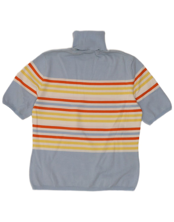Tommy Hilfiger Pull col roulé pour femme UK 14 Large Bleu Rayé