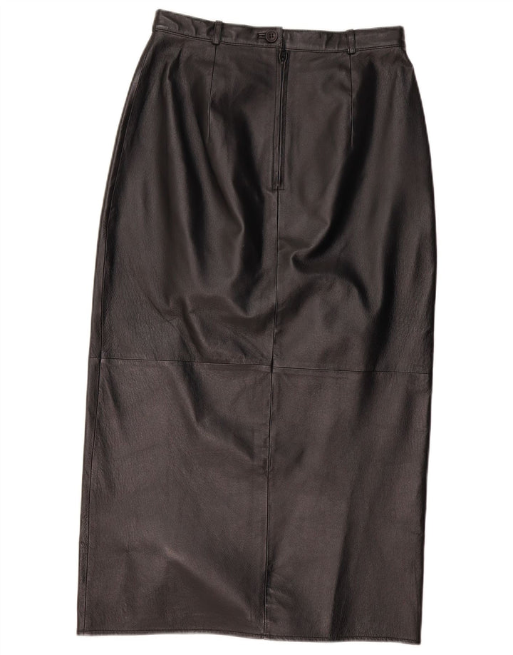 jupe en cuir femme vintage W28 Cuir noir moyen