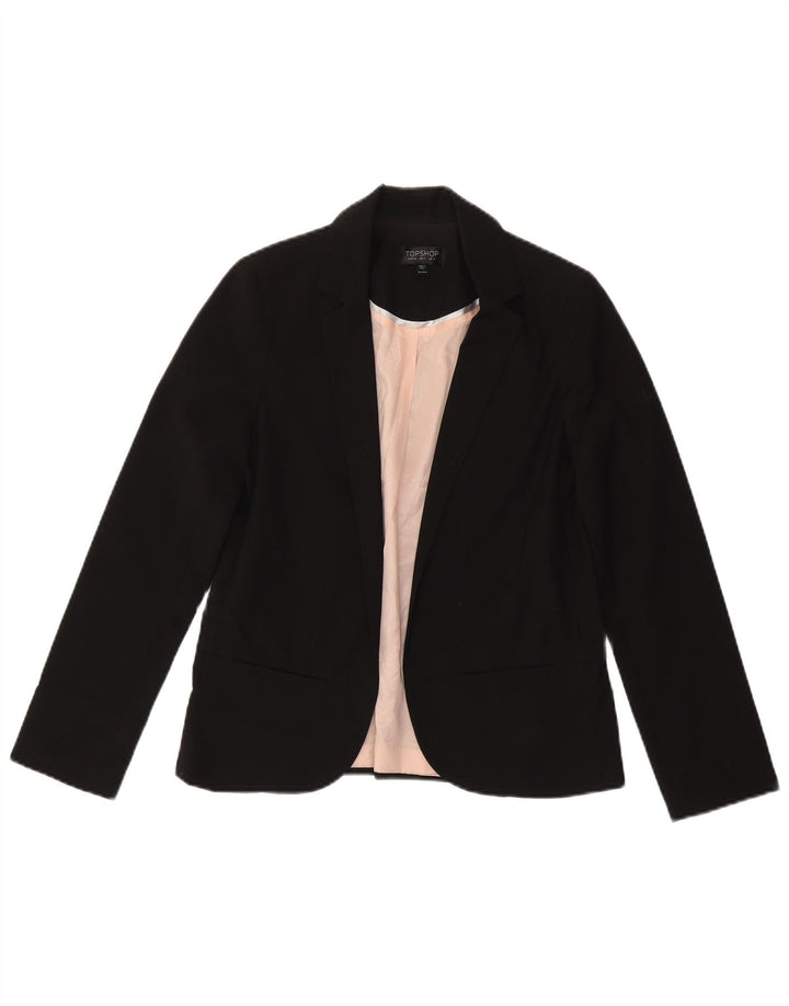 Topshop Veste Blazer Ouverte Femme UK 8 Petit Noir Polyester