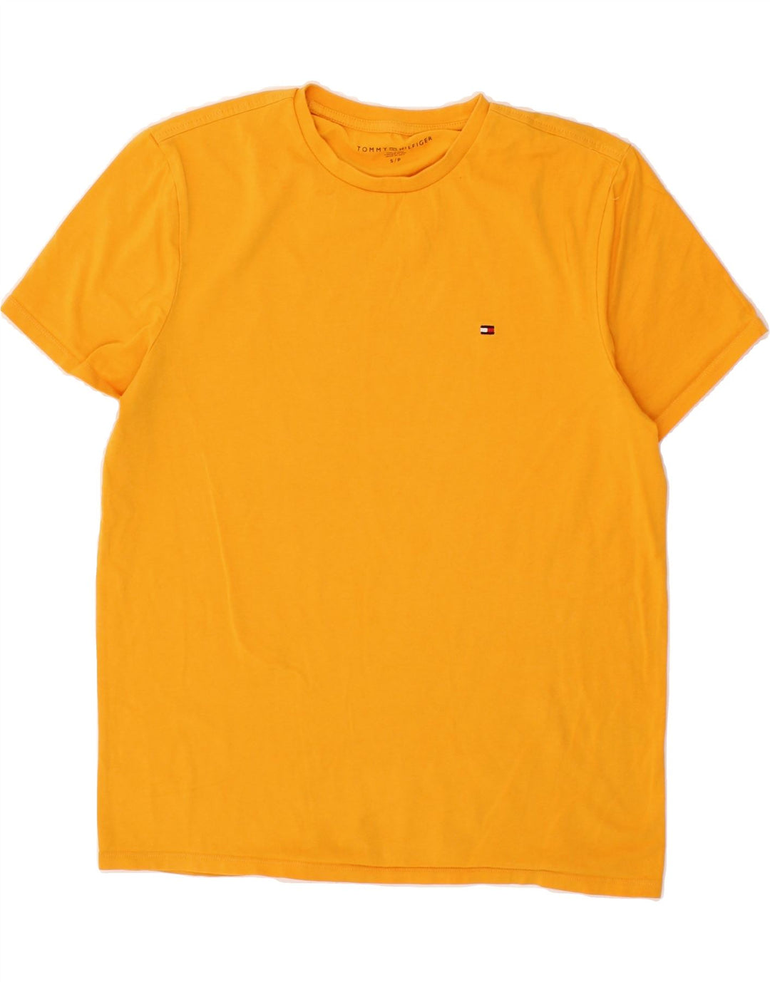 TOMMY HILFIGER Mens T-Shirt Top Small Yellow Cotton Vintage Tommy Hilfiger and Second-Hand Tommy Hilfiger from Messina Hembry 