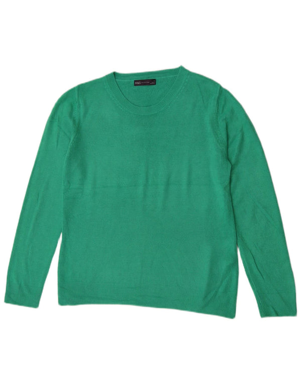 Marks & Spencer Pull col bateau pour femme UK 12 Acrylique vert moyen