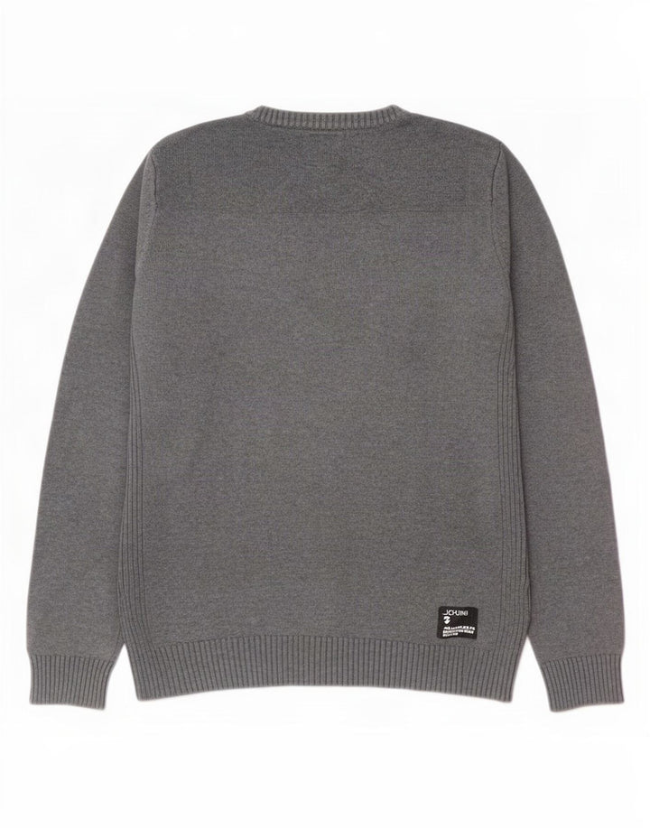 Jack & Jones Pull Col V Homme Gris Moyen Coton