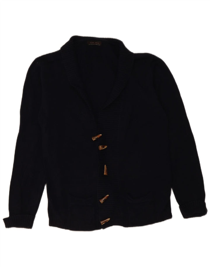 Zara Cardigan Homme Pull Large Bleu Marine Coton