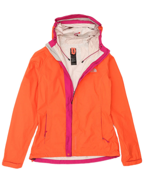 The North Face Veste de pluie à capuche pour femme UK 6 XS Orange Colourblock