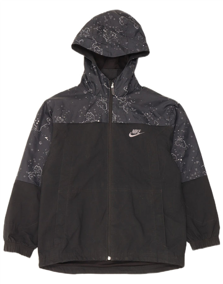 Veste de pluie à capuche Nike pour garçon à motif abstrait 10-11 ans Noir moyen