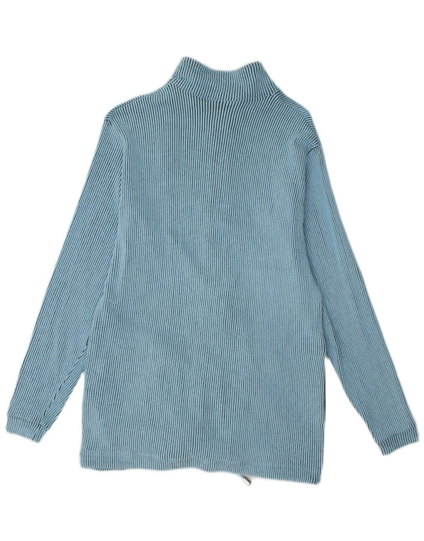 CHAMPION Pull Cardigan Femme UK 10 Petit Coton à Rayures Bleues