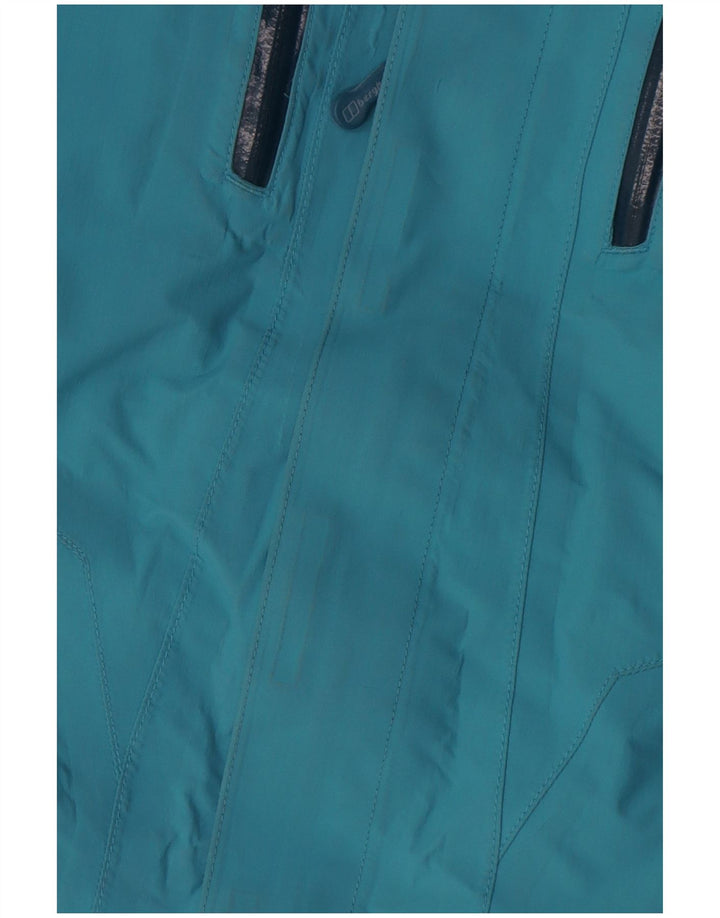 Berghaus Veste de pluie surdimensionnée à capuche pour femme UK 10 Petit nylon bleu