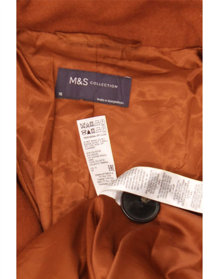 Marks & Spencer Manteau pour femme UK 16 Large Marron Polyester