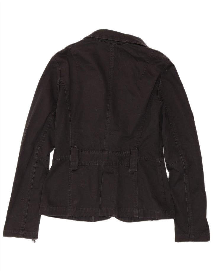Armani Exchange Veste Blazer 1 Bouton Femme UK 12 Coton Noir Moyen