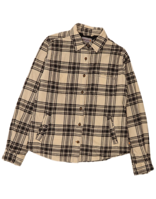 Carhartt Chemise en flanelle Lumberjack pour femme UK 6 XS Beige à carreaux en coton
