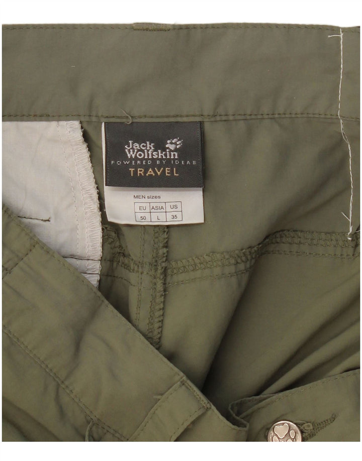 JACK WOLFSKIN Pantalon cargo droit de voyage pour homme Large W34 L30 Kaki