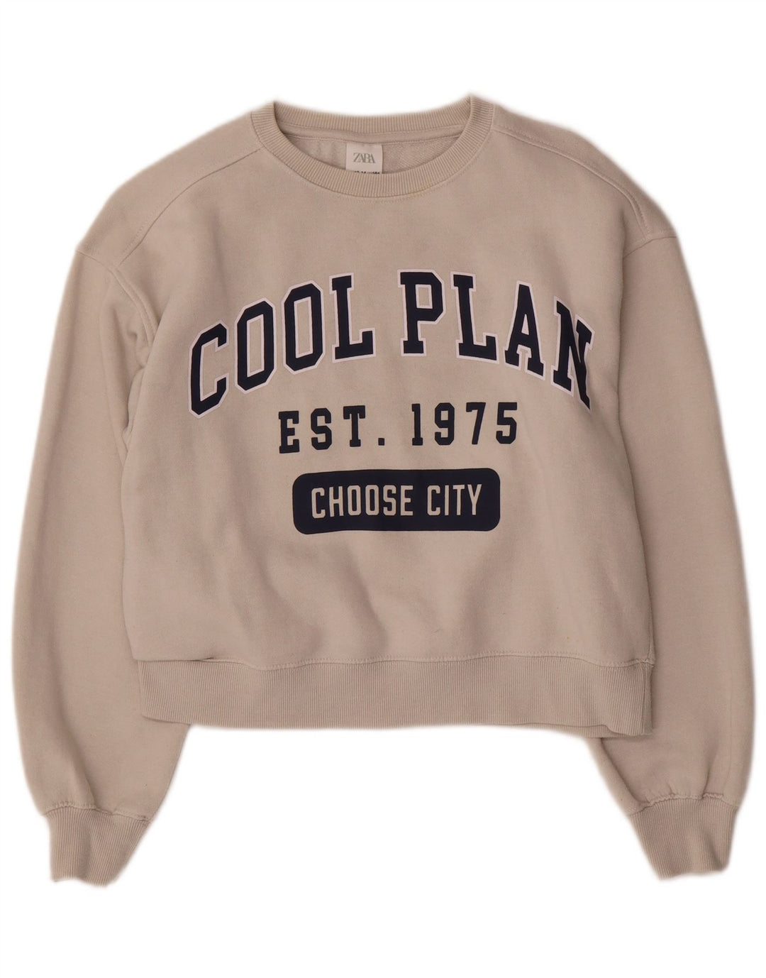 Zara Sweat-shirt Crop Graphic Fille 13-14 ans Blanc