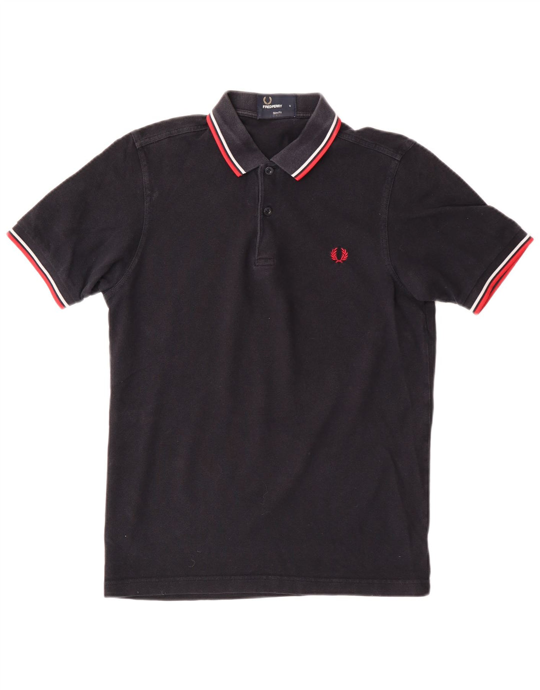Fred Perry Polo Slim Fit Homme Petit Coton Noir