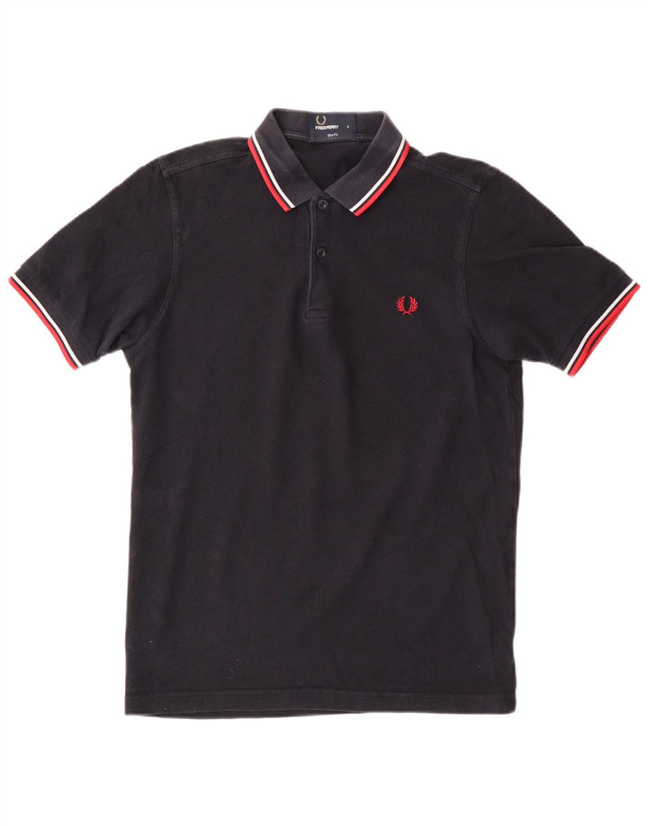 Fred Perry Polo Slim Fit Homme Petit Coton Noir