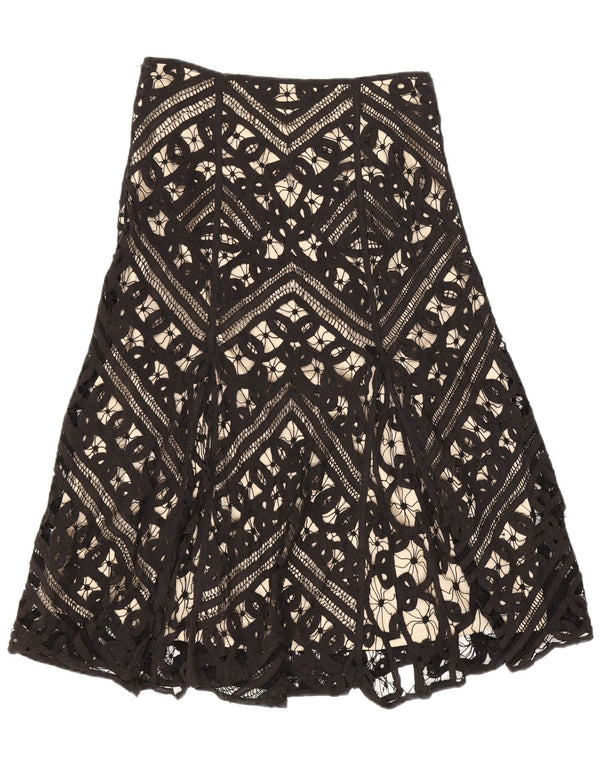 Coast Jupe trapèze pour femme UK 10 Small W26 Coton géométrique noir