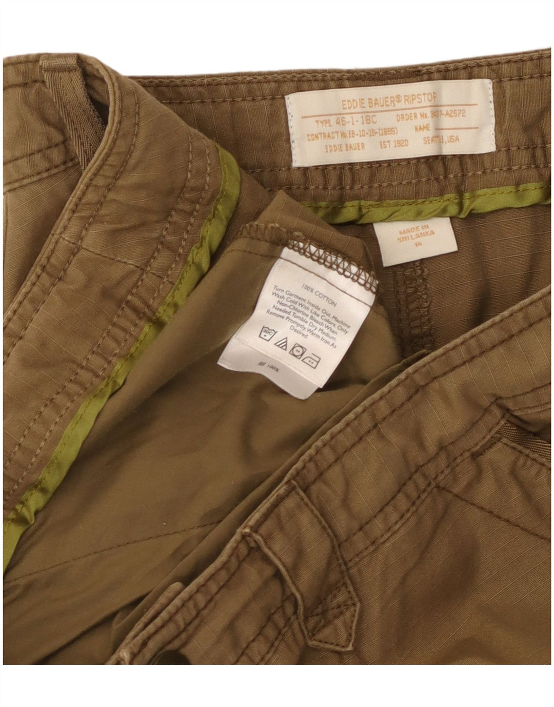Eddie Bauer Short cargo pour femme US 16 2XL W40 Coton kaki