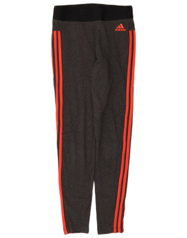 Adidas Leggings Femme UK 12/14 Coton Colorblock Gris Moyen
