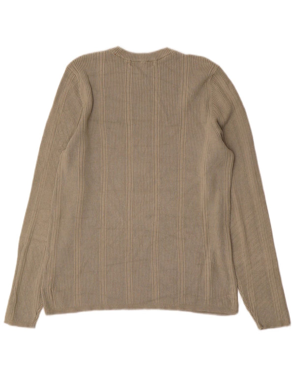 Marks & Spencer Womens Top Long Sleeve UK 16 Large Khaki Viscose