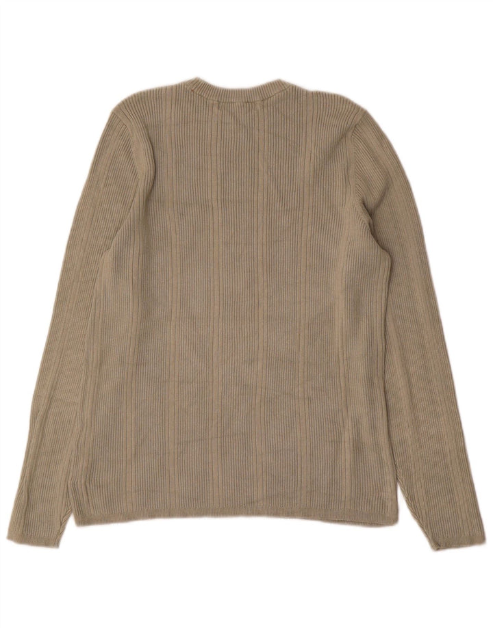 Marks & Spencer Haut à manches longues pour femme UK 16 Large Kaki Viscose