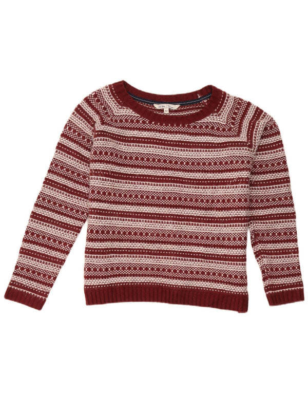 Fat Face Pull col bateau pour femme UK 12 Medium Bordeaux Rayé