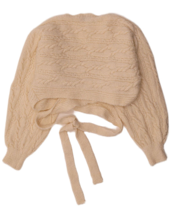 Zara Womens Crop Wrap Cardigan Sweater UK 14 Acrylique Beige Moyen