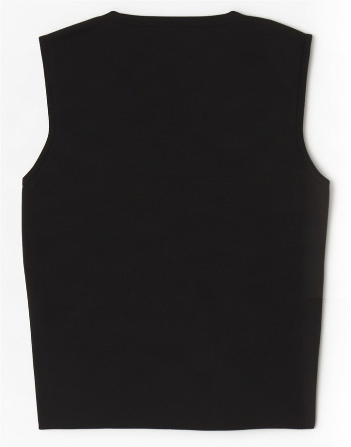 Zara Femmes Crop Débardeur UK 8 Petit Noir Polyester