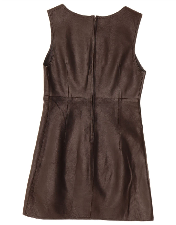 Robe fourreau en cuir sans manches pour femme vintage IT 42 Noir moyen
