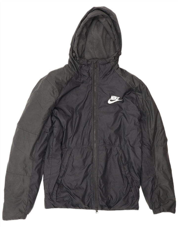 Nike Veste coupe-vent à capuche pour homme UK 36 Petit Noir Polyester
