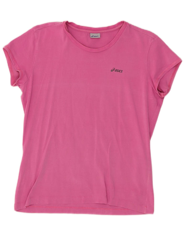 ASICS T-Shirt Femme Top UK 18 XL Rose Coton