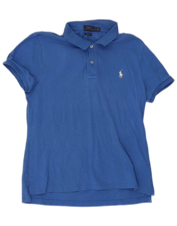 Polo Ralph Lauren Chemise skinny pour femme UK 14 Large Bleu Coton