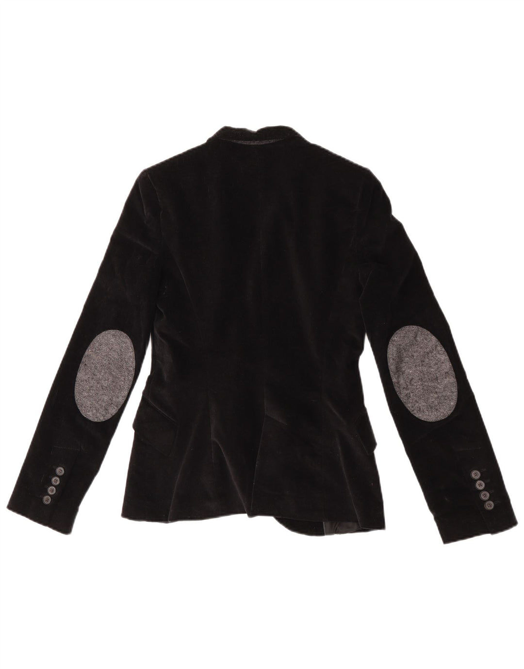 Zara Veste blazer en velours à 1 bouton pour femme UK 6 XS Noir