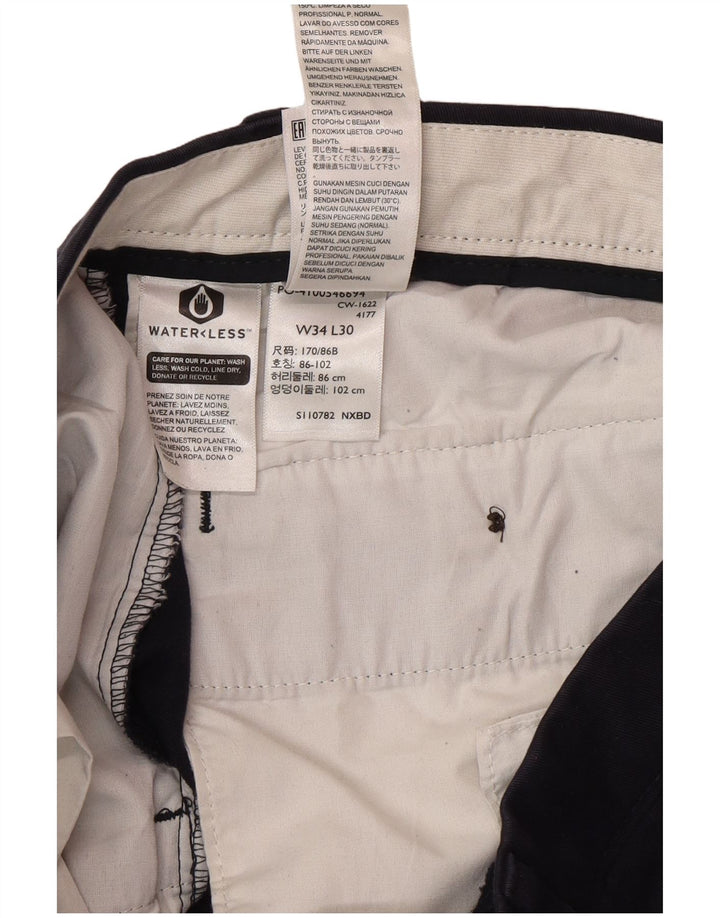 DOCKERS Pantalon Chino Coupe Classique Homme W34 L30 Bleu Marine Coton Classique