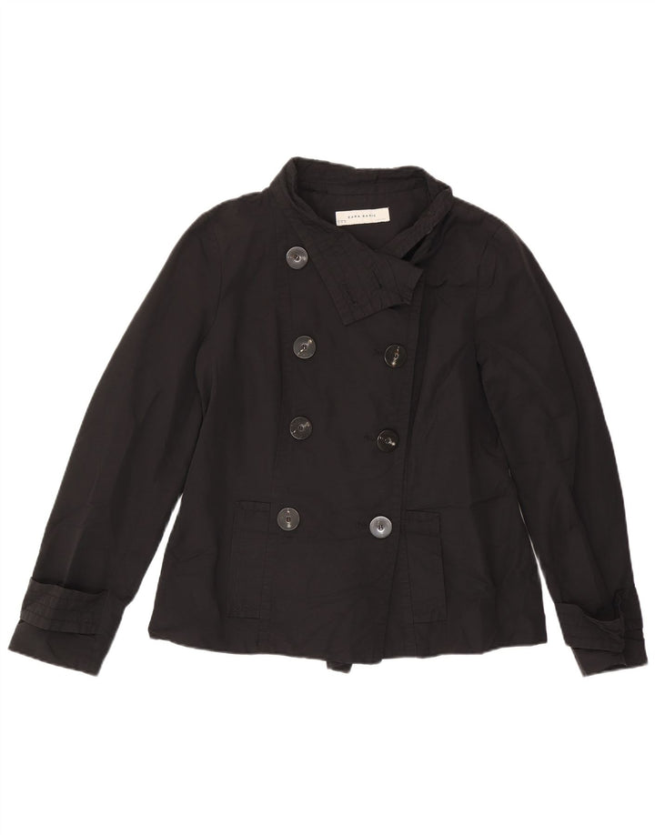 Zara Femme Caban Court UK 18 XL Coton Noir