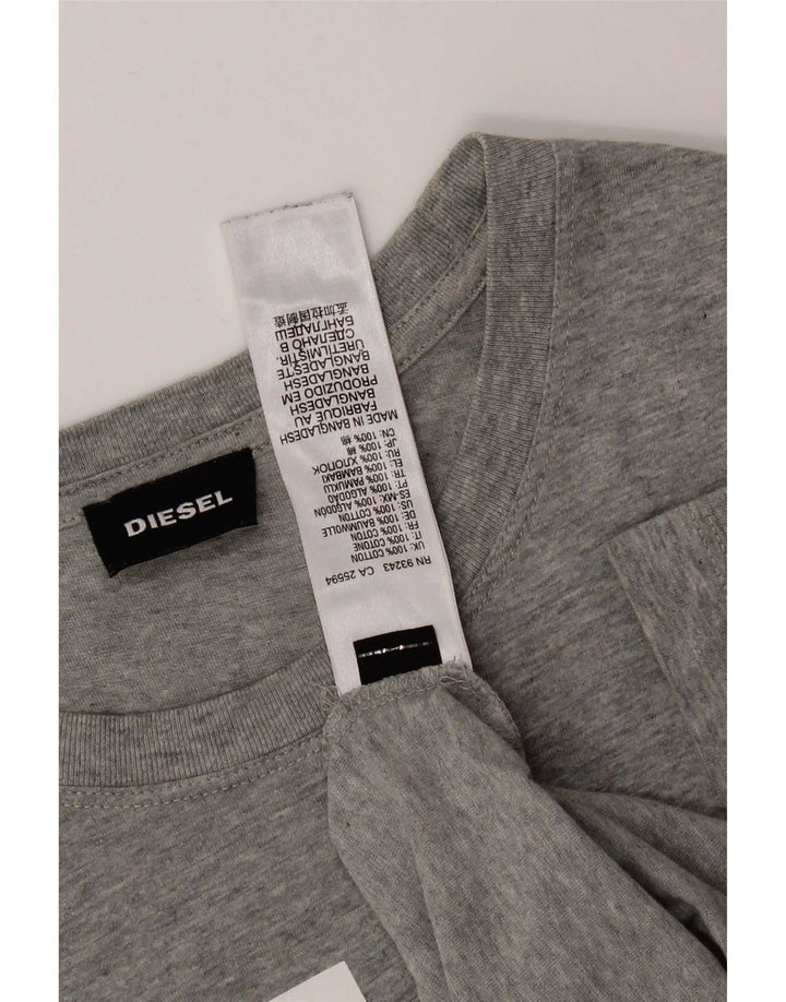 Diesel T-Shirt Graphique Homme Grand Gris Coton