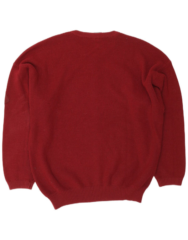 North Pole Pull à col rond pour homme XL en laine bordeaux