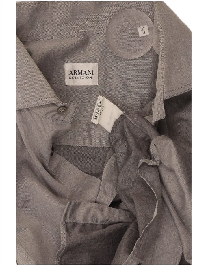 ARMANI Chemise formelle homme Taille 41 16 Grand coton gris