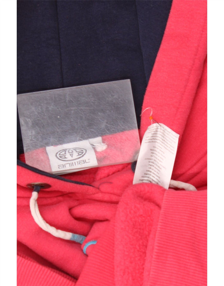 ANIMAL Pull à capuche graphique pour femme UK 16 Grand coton rose