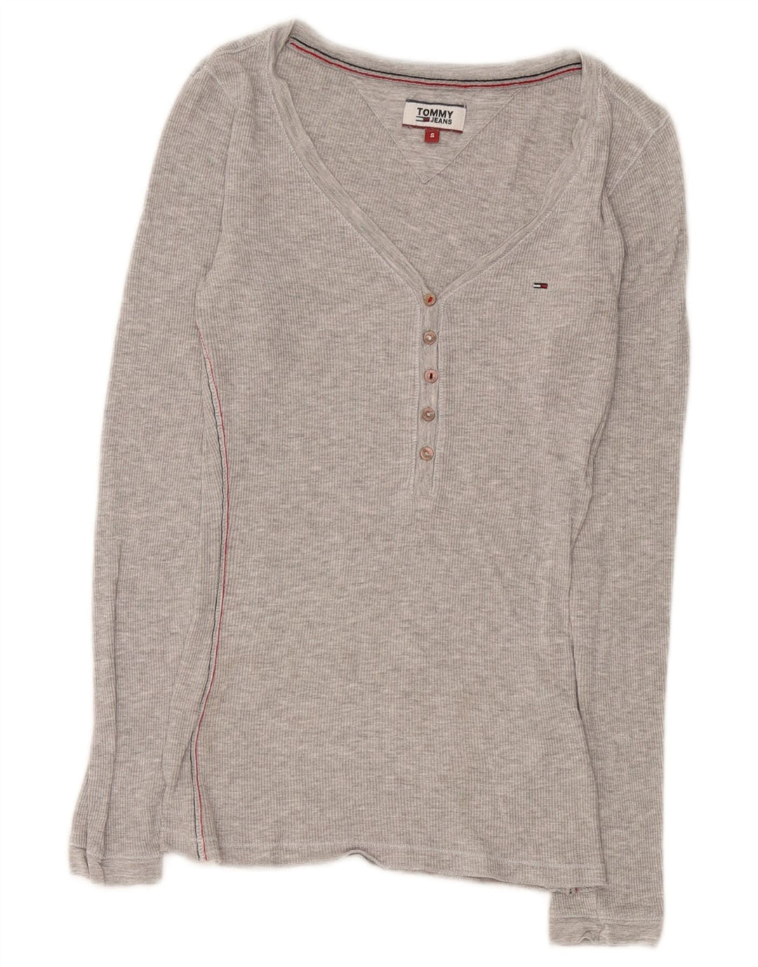 Tommy Hilfiger Haut à manches longues pour femme UK 8 Small Gris Viscose