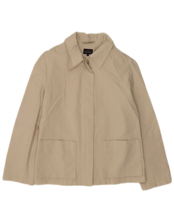 Trussardi Jeans Blouson Bomber Femme IT 44 Coton Beige Moyen