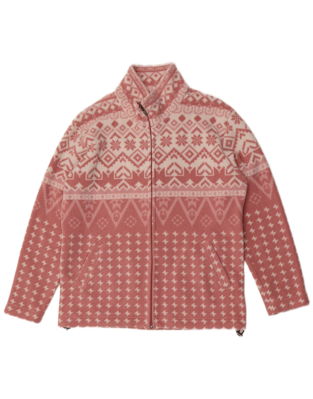 F.LLI Campagnolo Veste polaire pour femme UK 16 Large Rose Géométrique Polyester