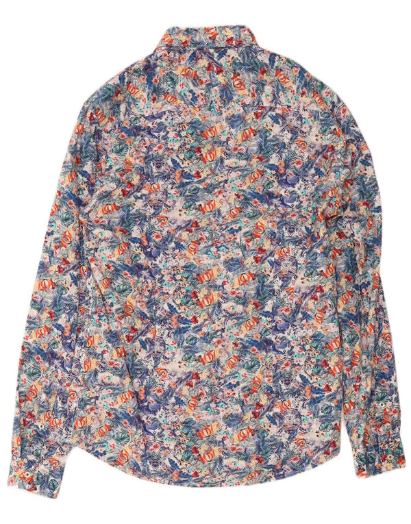 Zara Mens Slim Fit Shirt Medium Multicoloured Floral Cotton