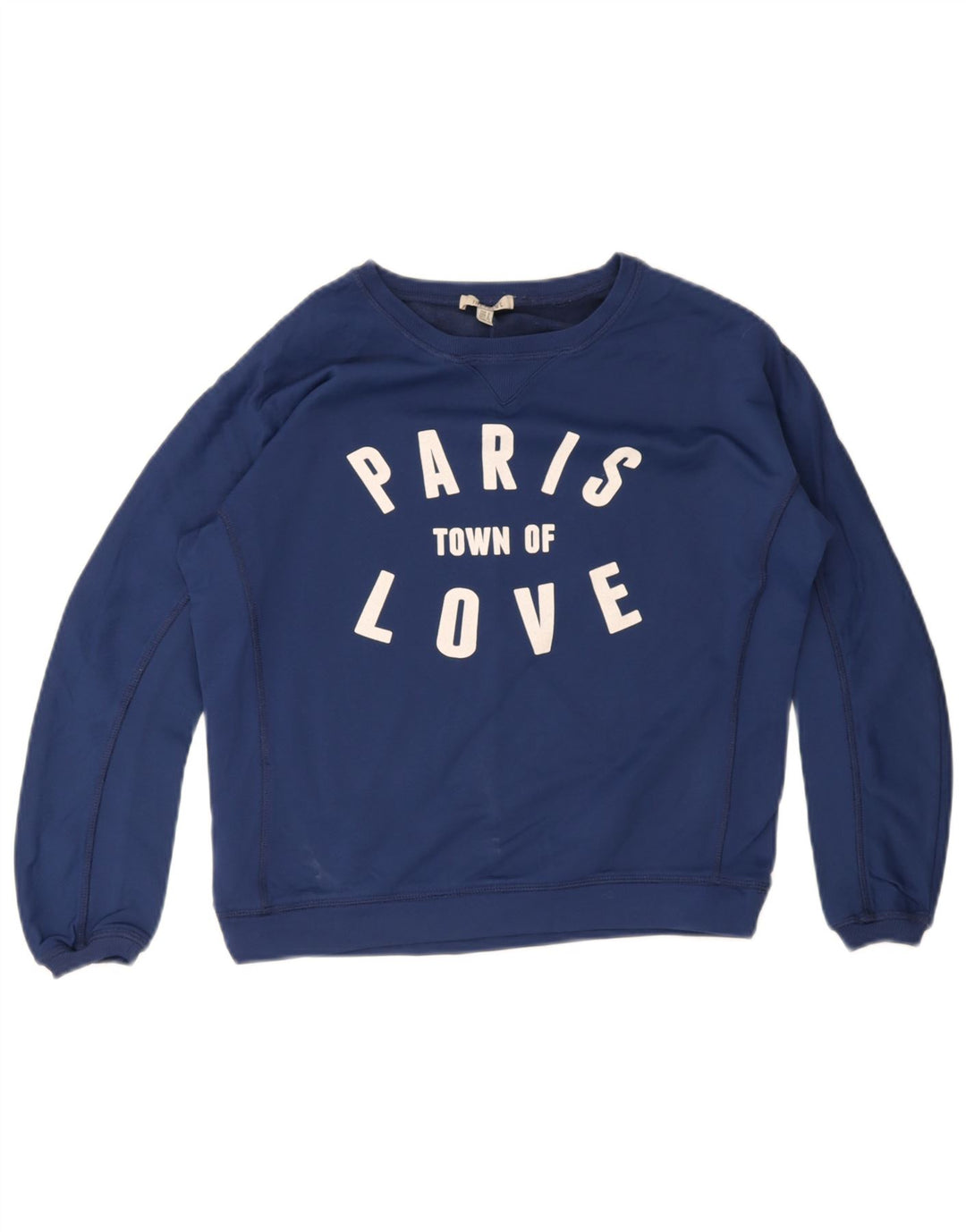Zara Paris Graphic Sweat-shirt surdimensionné pour femme UK 10 Petit Bleu